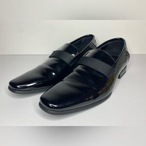 Men’s Calvin Klein Bernard Black Patent Slip-On Loafer Formal Shoe Size 8.5